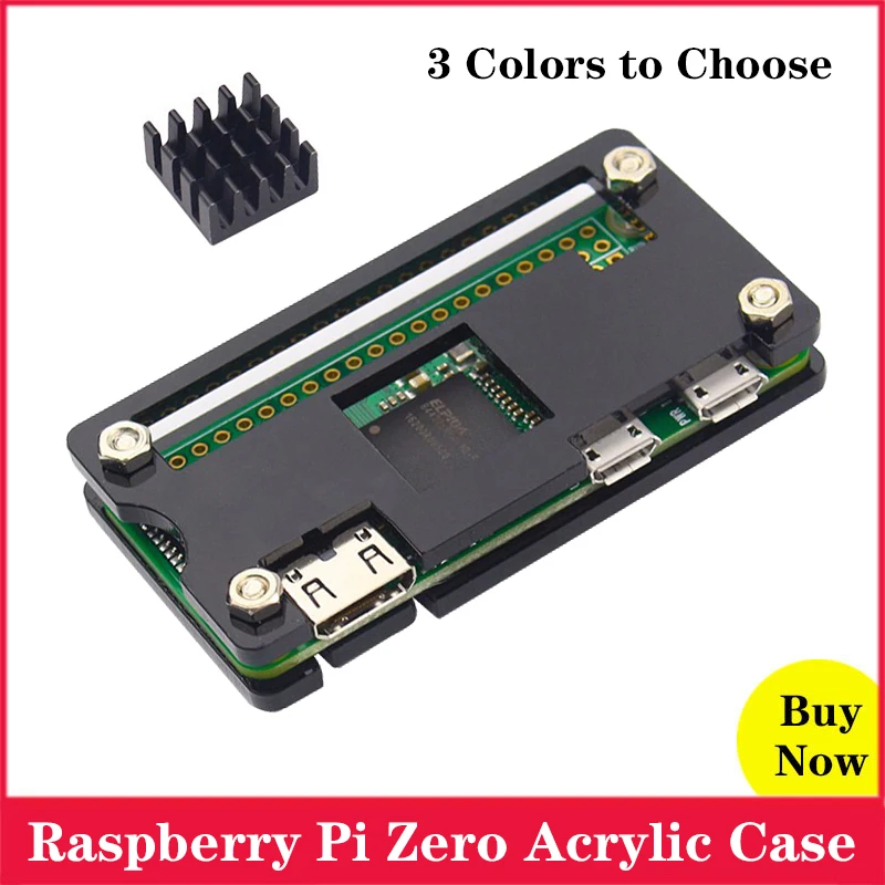 Чехол для Raspberry Pi Zero акриловый чехол 3 цвета корпус с алюминиевым радиатором V1.3 / W