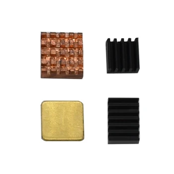 

4Pcs Copper Aluminum Heatsink Kit Cooler Kit for Raspberry Pi 4 Model B(Black)