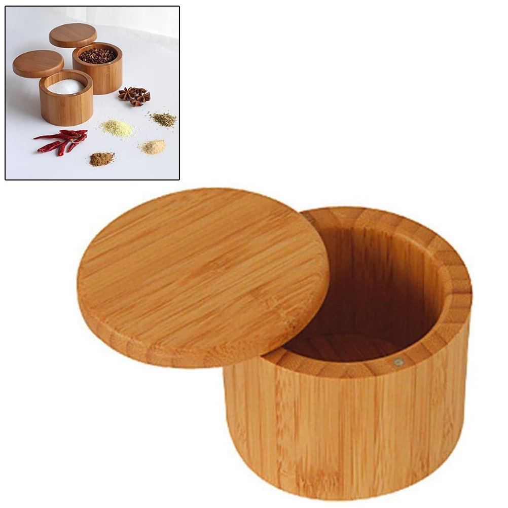 Wooden Spice Storage Box Shaker Jar Sugar Salt Pepper Herbs Toothpick Bottle With Lid For Kitchen Accessories | Дом и сад