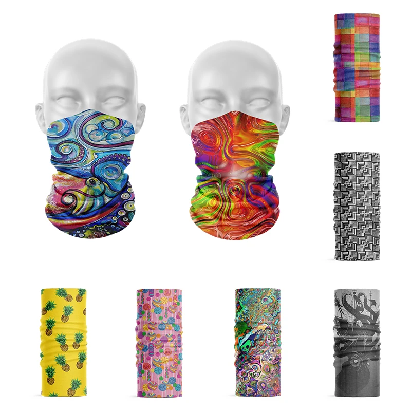 

3D Oil Painting Funny Unisex Headscarf Hip Hop Sports Cycling Magic Seamless Face Scarf Headband Headdress Hair Cover Bandana