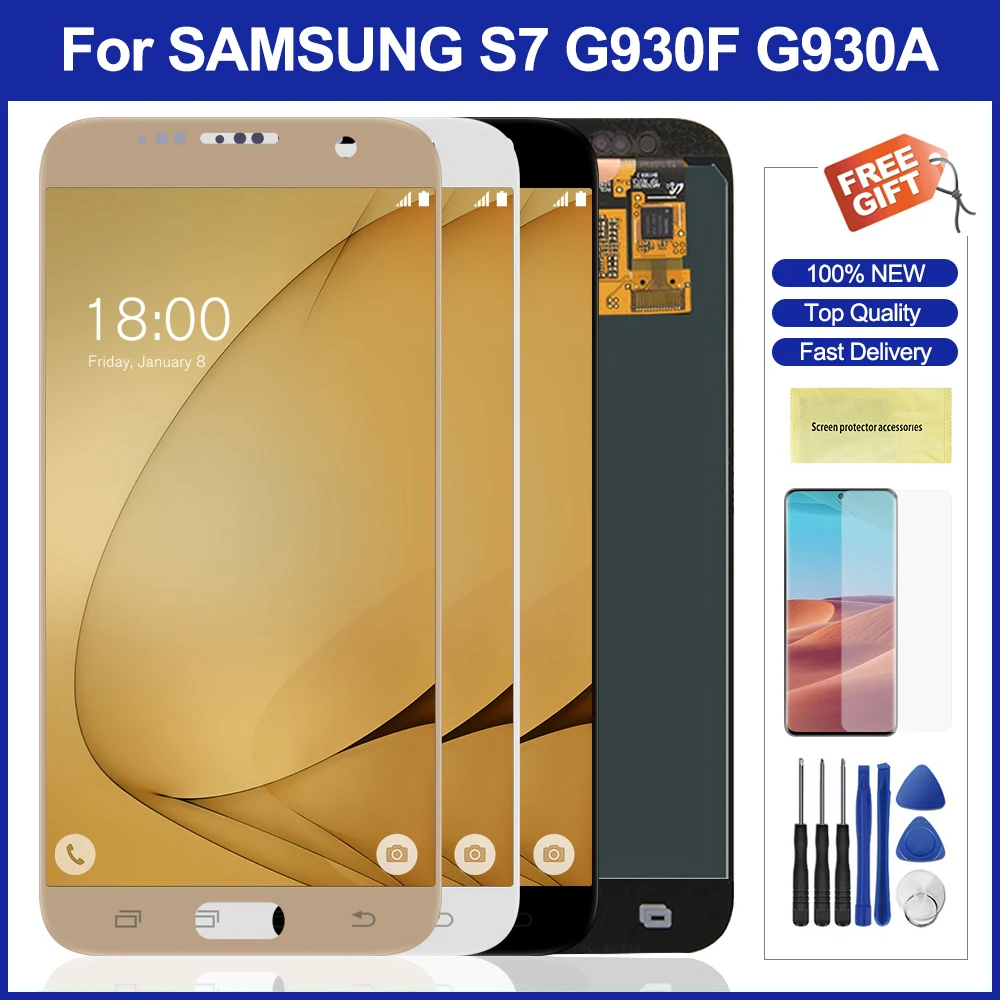 ЖК дисплей 5 1 &quotS7 для Samsung Galaxy S7 сенсорный экран дигитайзер Замена G930 G930F G930A G930T