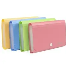 Карамельный цвет маленькие бумажные карман для бумаг Синий Розовый аккордеон А6 пластиковая папка-Чехол