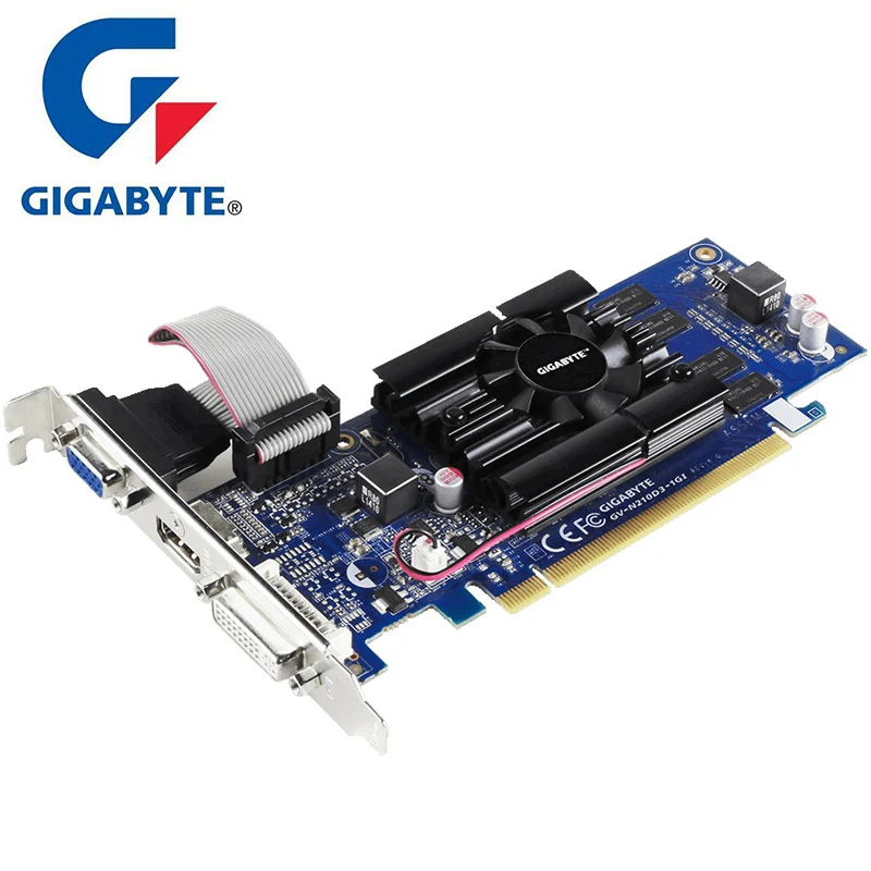 Видеокарта GIGABYTE G210 1 Гб видеокарта 64 бит GDDR3 оригинал для игр nVIDIA Geforce GPU Dvi VGA GT630 GT710