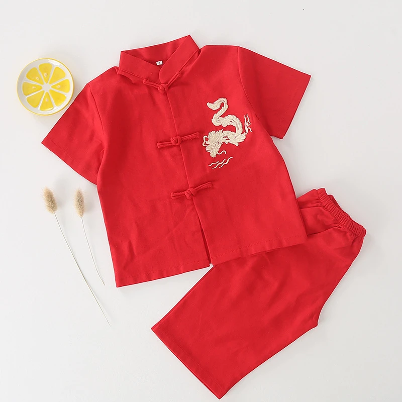 Детский костюм Hanfu Tang, куртка для маленьких мальчиков и девочек, штаны, костюм детский танцевальный костюм с вышивкой новогодний праздничный костюм в китайском стиле - Цвет: Color 5
