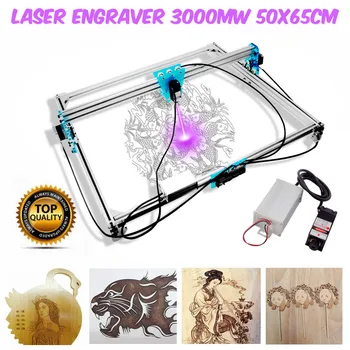 

65x50cm Mini 3000mw Laser Engraver Machine Blue CNC Laser Engraving Machine DIY Engraver Desktop Wood Router/Cutter+Laser Goggle