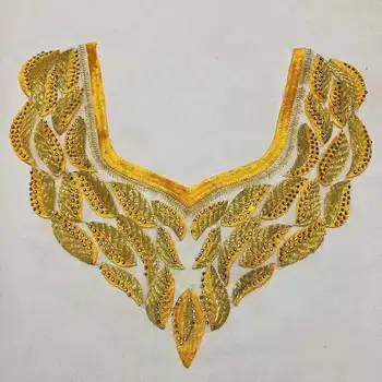 

1PCS Clothes Sewing Applique Embroidery Edge Embroidered Floral Lace Neckline Neck Collar Trim LSX-1