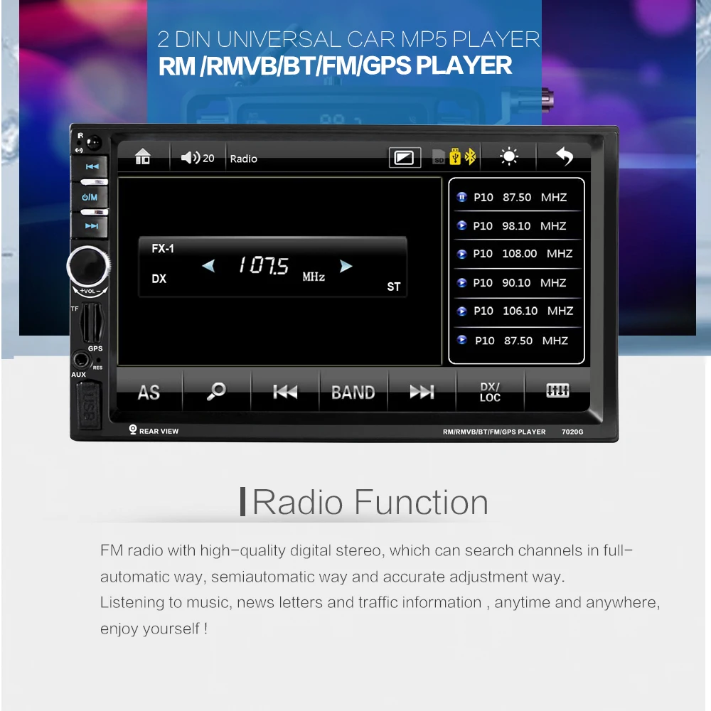 LTBFM Авторадио 2 din gps 7 дюймов сенсорный экран Автомагнитола 2din мультимедийный плеер авторадио gps навигация mp5 Аудио Стерео 7020G