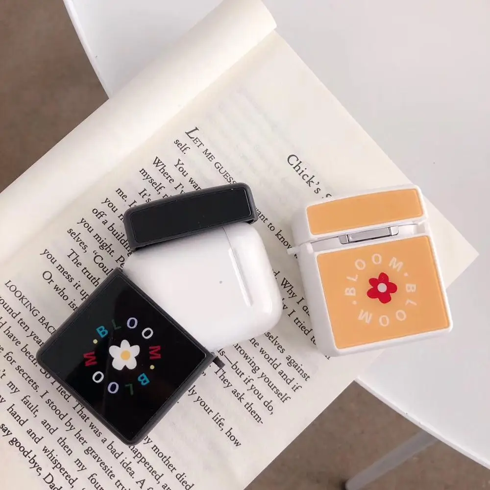 Чехол для AirPods с милым цветком, медведем, уткой, фруктами, слоном, чехол для наушников для Apple Airpods 2, глянцевая крышка, крючок карабина