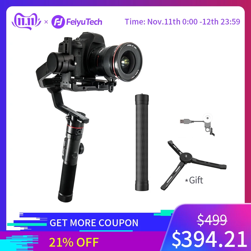 

FeiyuTech AK4000 3-Axis Camera Stabilizer Gimbal DSLR Tripod 4 kg Payload with Follow Focus Control for Canon 5D Panasonic SONY
