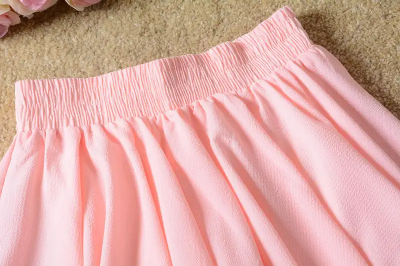 Chiffon Sexy Skirts Womens Clothing Casual Solid Spring Summer Pleated Skirt Jupe Femme Streetwear High Waist Mini Skirts Q4036