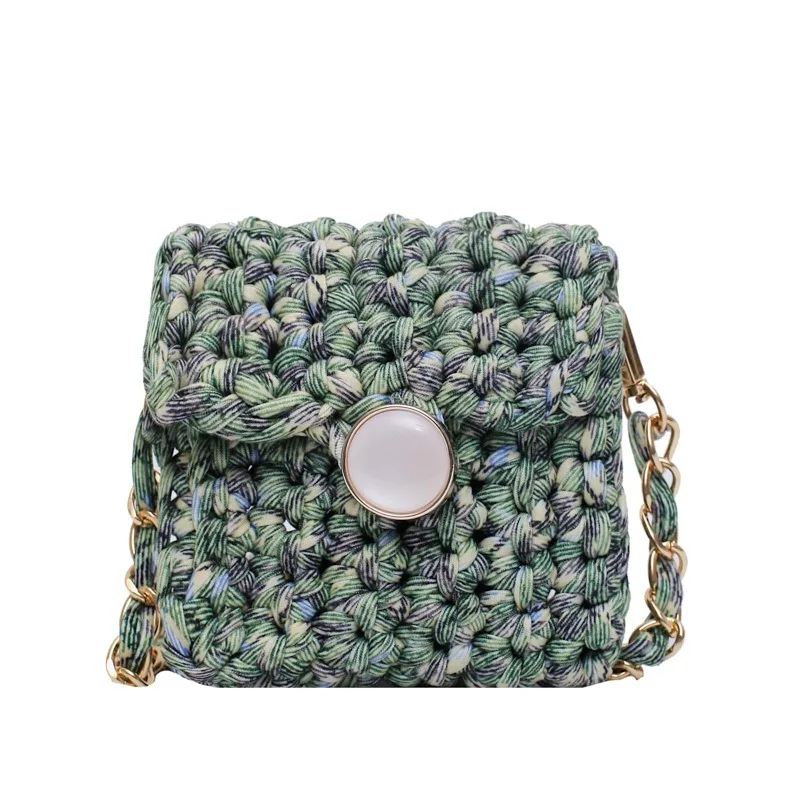 

Weave Coin Purse for Women 2020 New Mini Shoulder Messenger Bags Fashion Card Chain Hand-woven Diy Material Package Cute Clutch