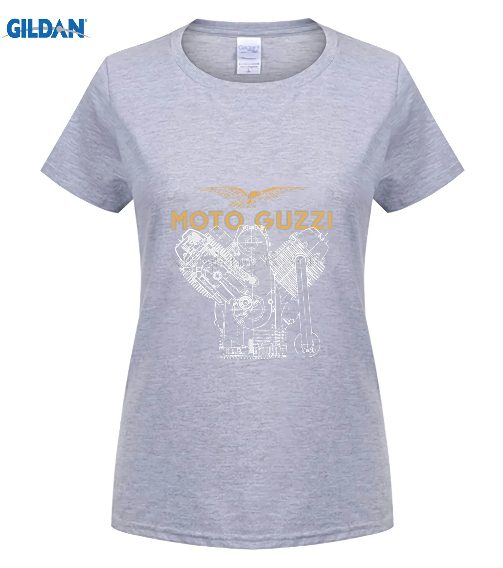 Moto Guzzi V7 футболка с двигателем - Цвет: 11women Light grey