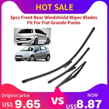 KKMOON 3 шт., автомобильные передние и задние щетки стеклоочистителя, подходят для Fiat Grande Punto, передние щетки стеклоочистителя, задние щетки стеклоочистителя, автомобильный стиль