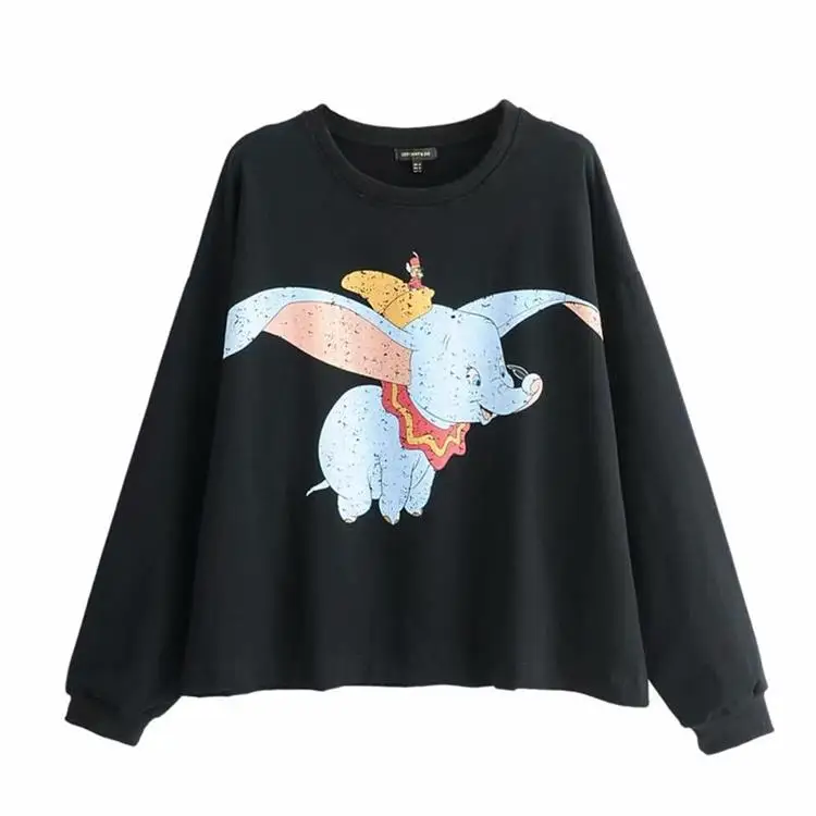 sweatshirt streetwear women clothing The Little Mermaid carton print autumn fashion o neck long sleeve oversize pullover - Цвет: QQ0430