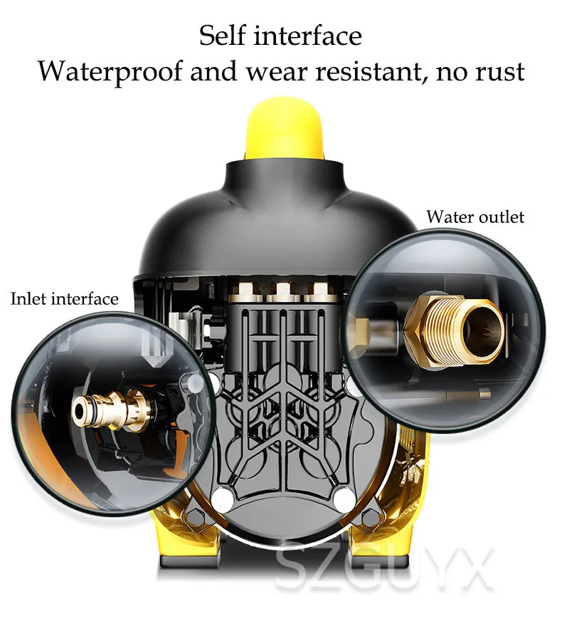 220 В/700 Вт Бытовая мойка под давлением Многофункциональный портативный водяной пистолет с насосом Автоматический водяной пистолет Автомобильная стиральная машина