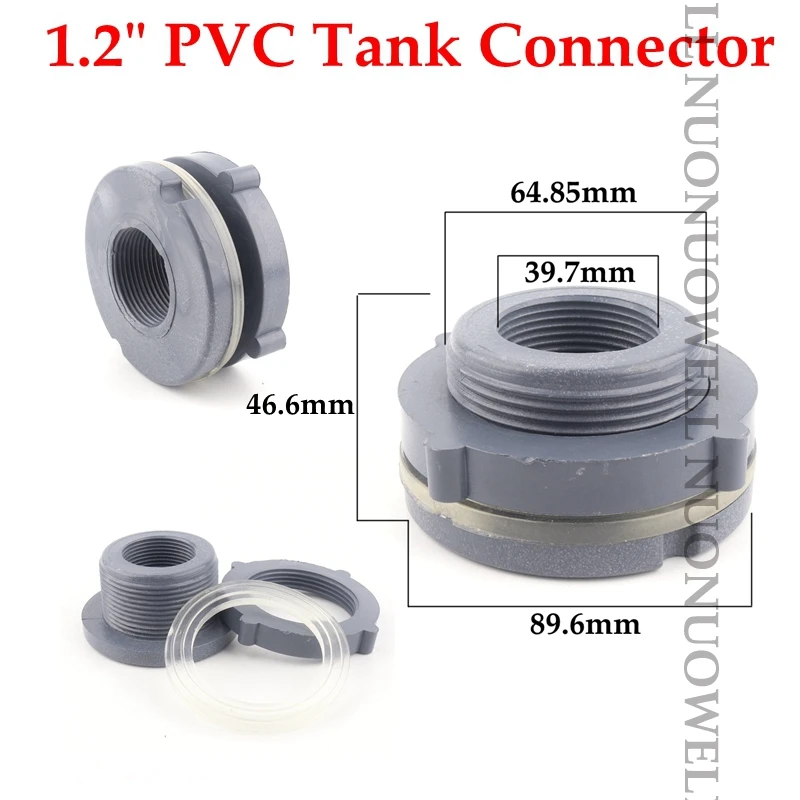 1pc PVC Water Tank Connector Fish Tank Thread Connectors Water Tank Drain Pipe Accessories Aquarium Joints Water Pipe Fittings 