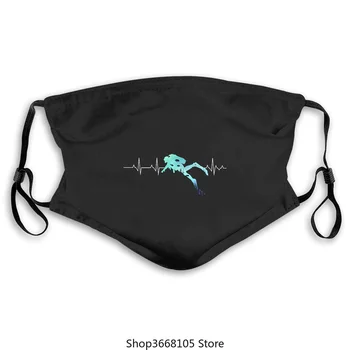 

Men Scuba Dive Heart Beat Bestes Geschenk für Tauchermasken Summers Soft Mens Masken Masken Pure Cotton Masken Washable Windproo