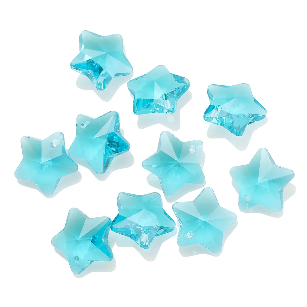 20Pcs/Lot Charm Crystal Pendant Five-star Shape Mixed 14MM