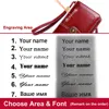 2022 Leather Women Wallets Name Engraving Genuine Leather Female Wallets Large High Quality Fashion Photo Holder Women Purse 2
