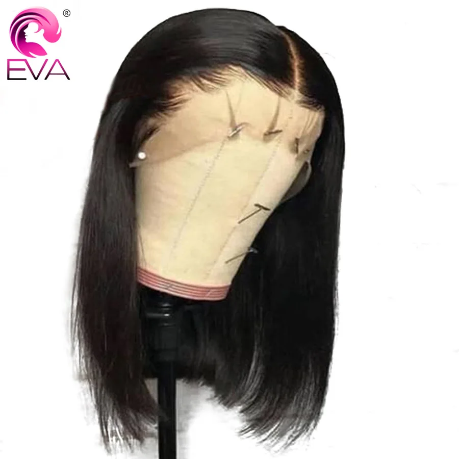  Eva 13x6 Short Lace Front Human Hair Wigs Pre Plucked With Baby Hair Straight Bob Lace Front Wigs F