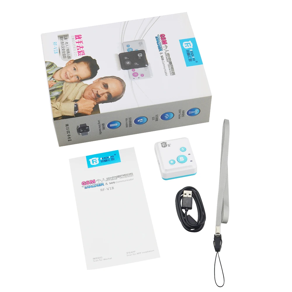 Мини детский GSM трекер персональный детский GSM локатор RF-V18 слежение в режиме реального времени 7 дней в режиме ожидания SOS голосовое бесплатное приложение без gps-модуля