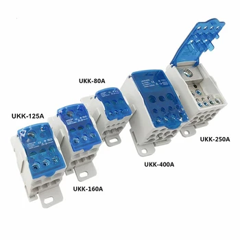 

2Pcs UKK80A Din Rail Terminal Blocks Power Distribution Block Box Universal Electric Wire Connector Junction Box