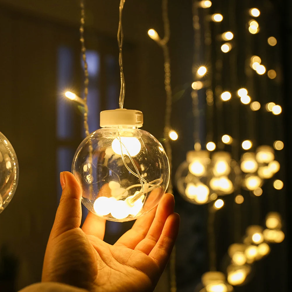 

2.5m Wishing Ball Curtain Light String Christmas Decorations for New Year Decoration Xmas Tree Decorations