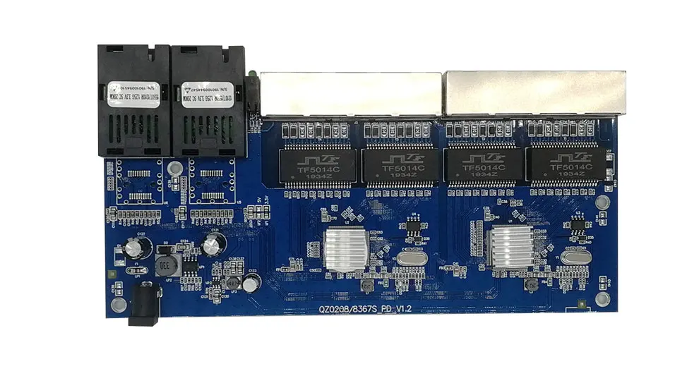 Гигабитный Ethernet-коммутатор обратное POE Питание переключатель 8 RJ45 2 SC волокно медиа конвертер волоконно-оптического кабеля UTP Порты и разъёмы 10/100/1000 м PCBA
