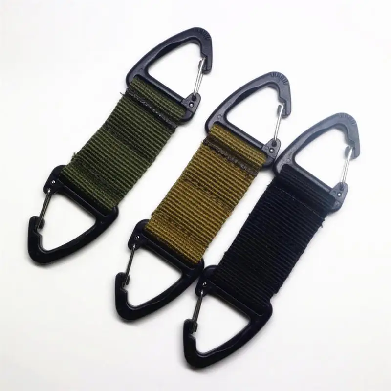 Carabiner Tactical Nylon Webbing Backpack Buckle Double Point Triangle Buckle Mountaineering Two-way Quick Hanging Key Chain