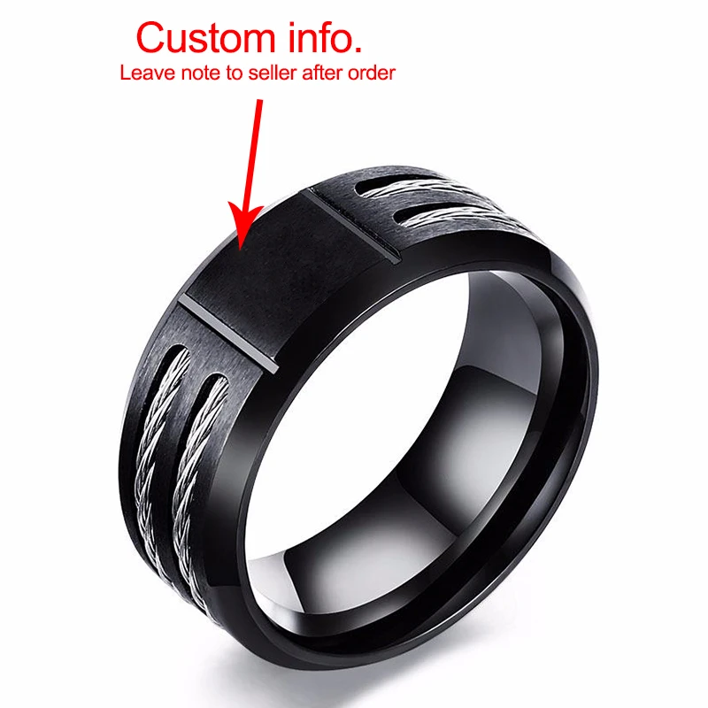 Vnox персонализированное кольцо Wia для мужчин из нержавеющей стали крест Рыцари Тамплиер щит Oum Wild Wold кольцо на заказ подарок для Него - Цвет основного камня: Custom