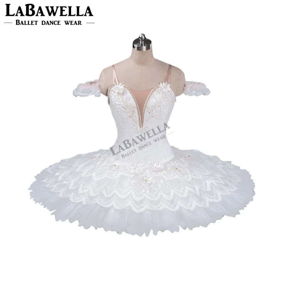 Women Platter Pancake Costume Stage Tutu Adult White Swan Sleeping Beauty YAGP Comeptition Professional Ballet Tutu BT9120
