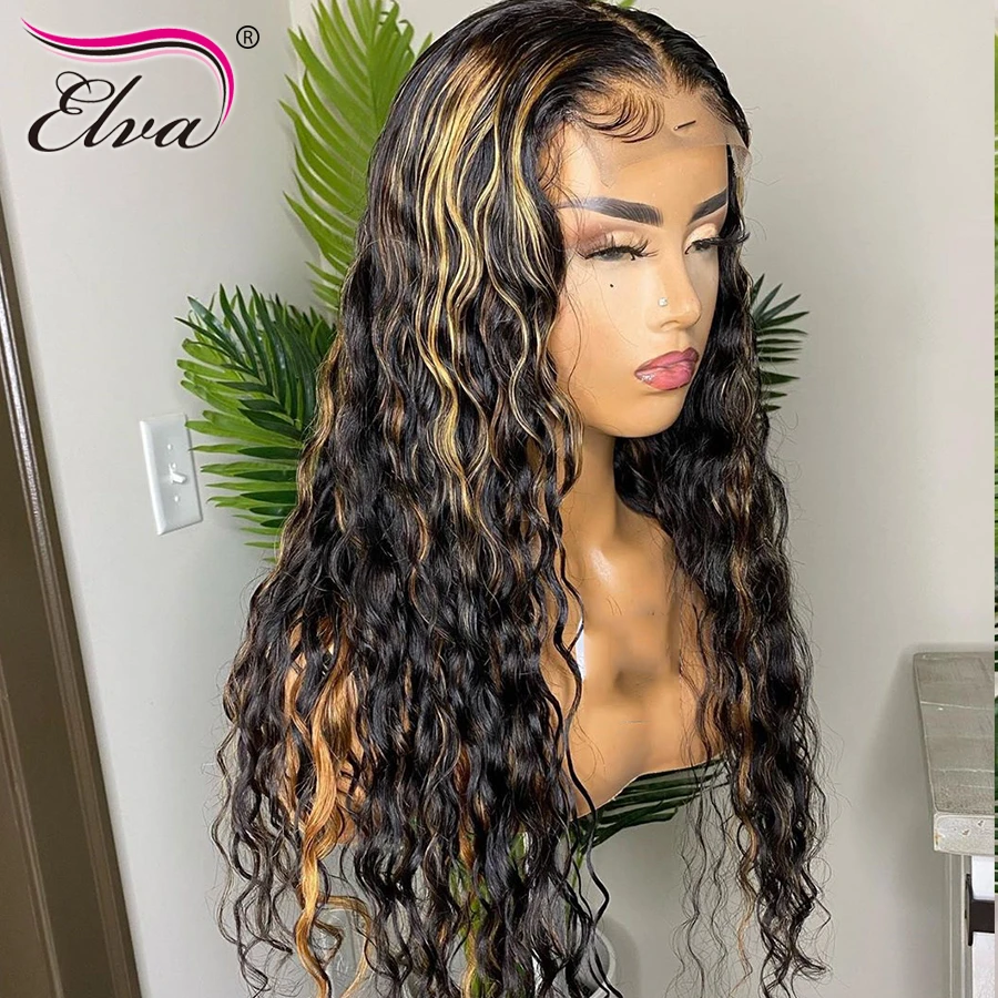 Yonce Wig Colored Lace Front Wig Pre Plucked Water Wave Highlight Wig Human  Hair Ombre Highlighted Lace Frontal Wig Elva Hair - Lace Wigs - AliExpress