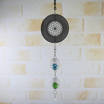 

1pc DIY Retro Rotating Wind Chime Novelty Metal Hanging Ornaments Wedding Party Home Decoration Supplies