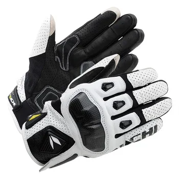 

White Black RST410 Perforated Breathable Leather Gloves Motorbike Street Moto Riding Glove For Men