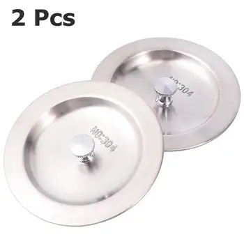 

2pcs Stainless Steel Drain Plug Sink Plug Floor Drain Cover with Silicon Ring for Home Kitchen Restaurant Bathroom