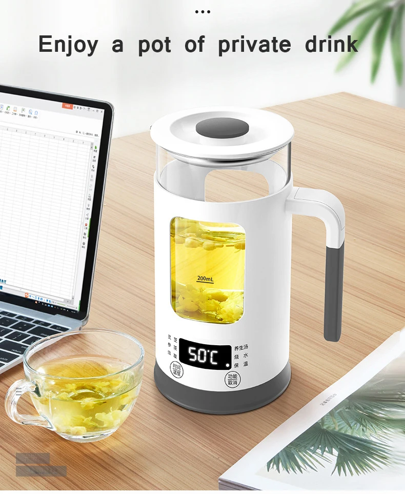 Mini Multifunction Electric Kettle 600ML Health Preserving Pot Automatic insulation Glass Boil Tea Pot Hot Water bottle 220V EU