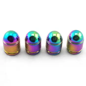 

4 pcs/set Rainbow Color Tire Valve Stem Valves Aluminum Car Wheel Dust Covers