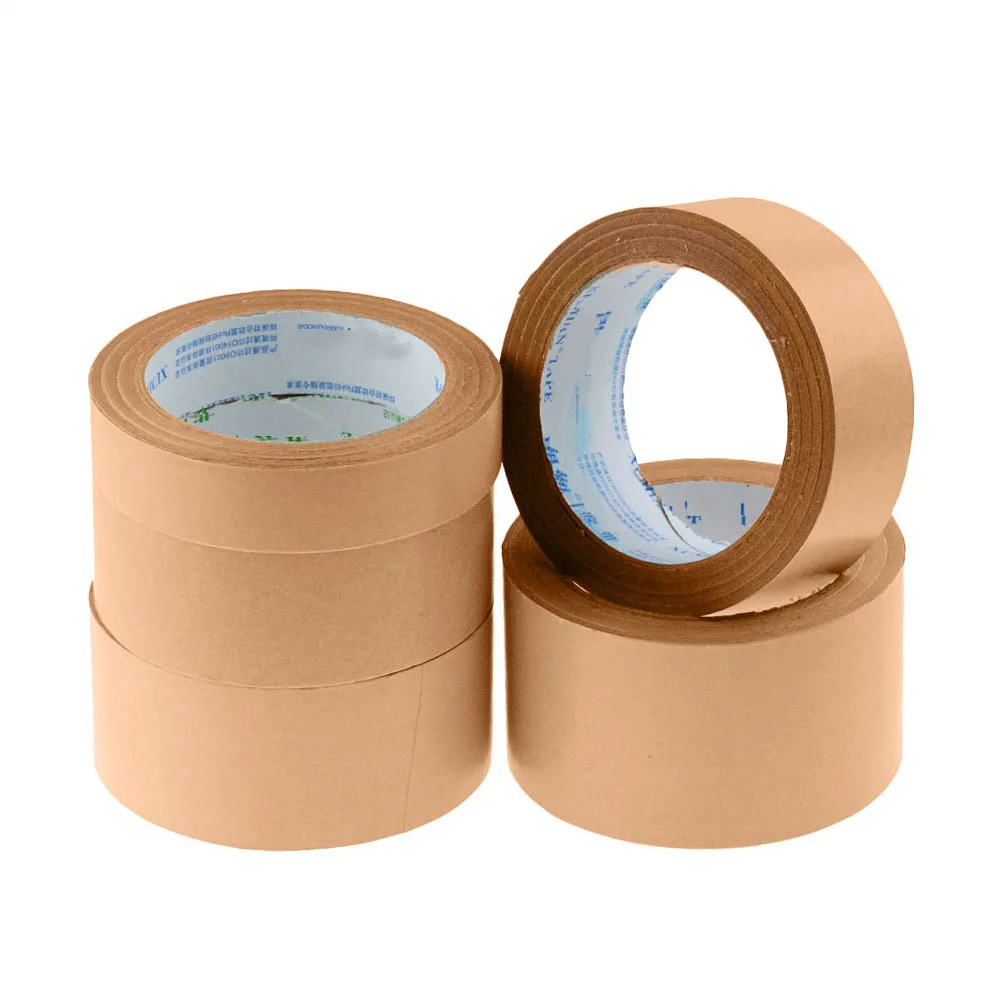 30m Gummed Kraft Paper Tape Bundled Adhesive Paper Tapes Sealed Water Activated Carton Painting Sticker For Packaging Tools