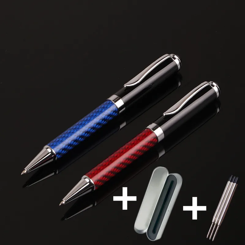 

1 Metallic Ballpoint Pen + 3 Refills Gift Box 4 Colors Luxury Blue Student Gift Roller Ball Beautiful Red Girls Stationery