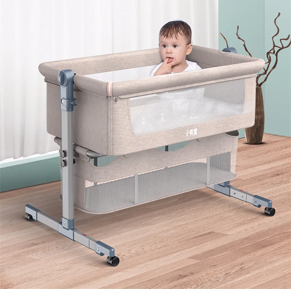 Portátil do Bebê Conectado com os Pais Cama Normal Grande Infantil Viagem Dormirer Berço Portátil Respirável Dobrável 2 Mamãe e Bebê