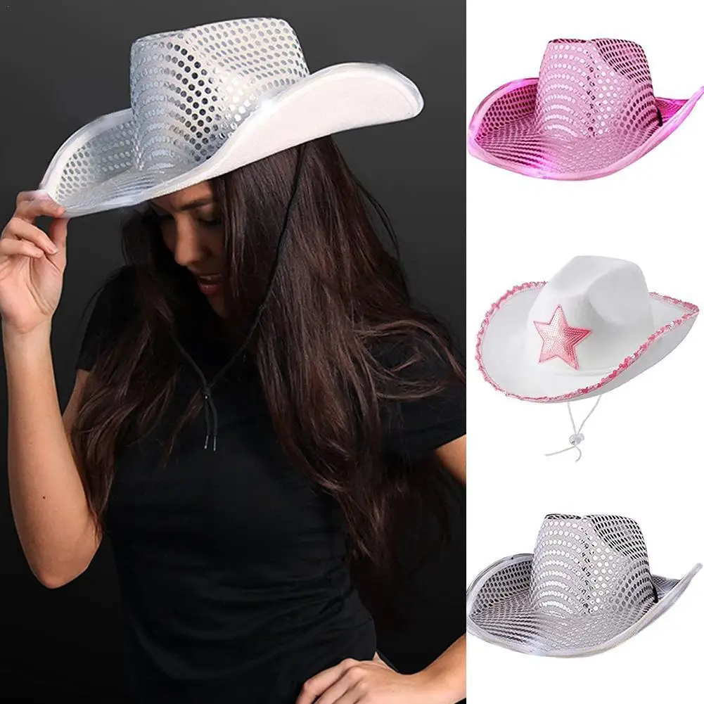 Women Fashion Cowboy Hat Sequined Star 