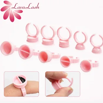 

100pcs/Set glue ring for eyelash extension lash glue rings Eyelash Extension Glue Holder container set Makeup tool lash shop