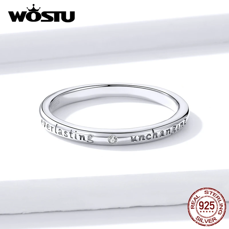 WOSTU 925 пробы серебро когда-либо длительное кольца для Для женщин свадебные Обручение Циркон клятва кольца ювелирные изделия подарок CTR094