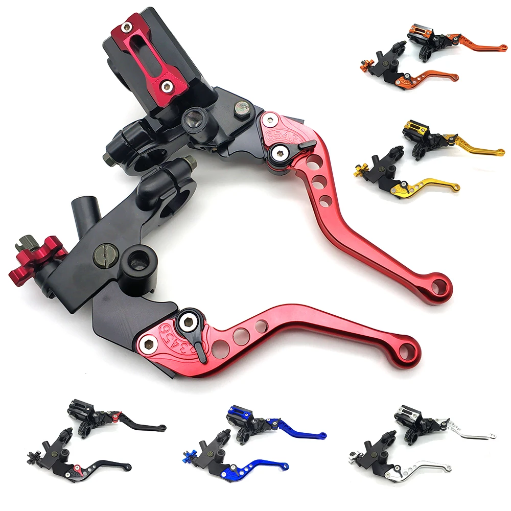 2PCS Aluminum Alloy CNC Motorcycle Brake Clutch Pump Hyfraulic Universal Brake Handle Master Cylinder Lever Moto