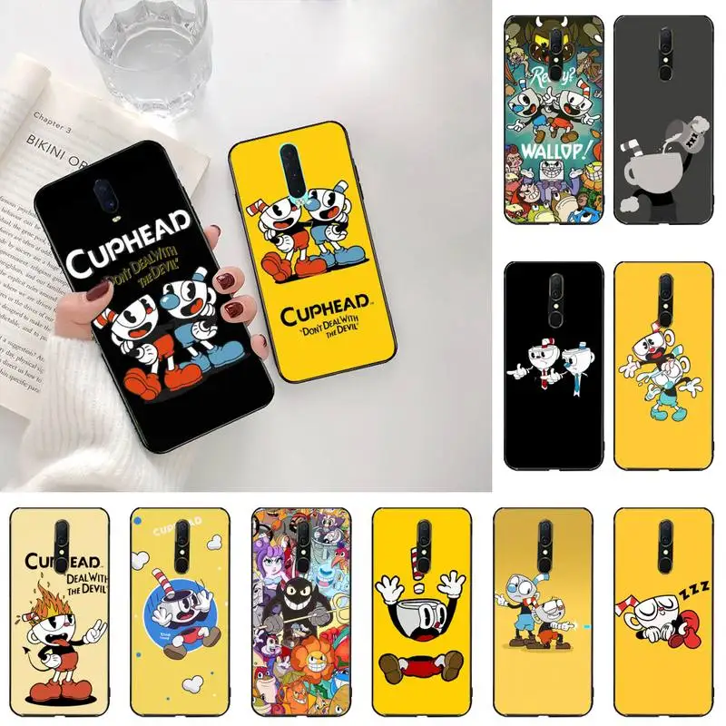 HPCHCJHM Cuphead мультяшный роскошный гибридный Чехол черный мягкий чехол для Oppo A5 A9 2020