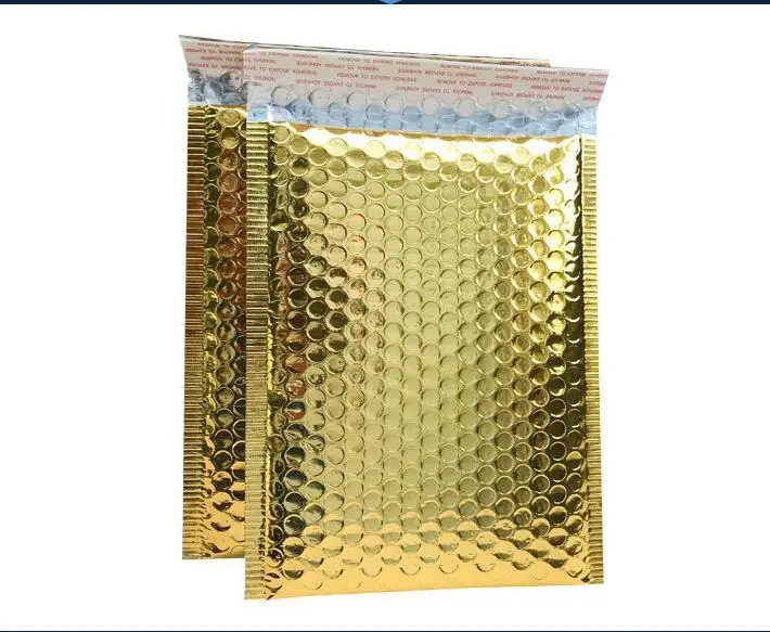 

(16*23cm) 320pcs/lot Wholesale Gold Shipping Bags foil Bubble Mailing Envelope Bags Bubble Mailers Padded Envelopes Packaging