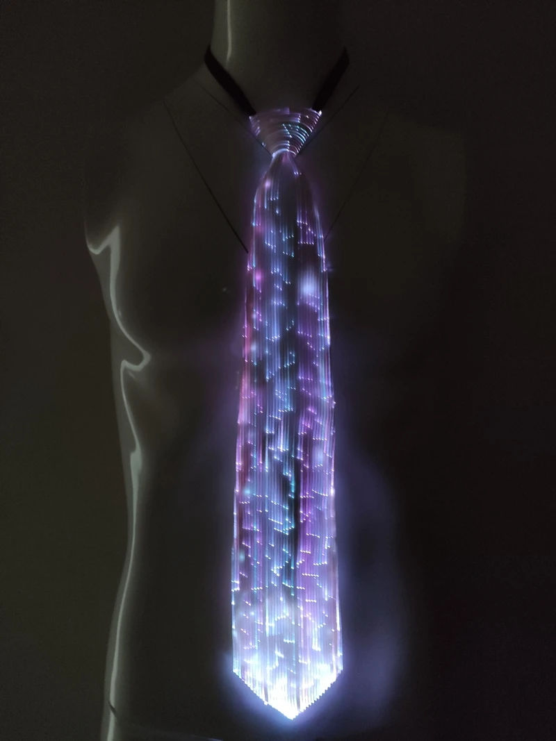 Светодиодный светящийся галстук необычная ткань из оптического волокна