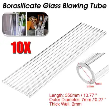 

KICUTE 10pcs 350x7x2mm Transparent Glass Stirring Rod for School Lab Use Stiring Stirrer Laboratory Glass Buret Mixer Wholesale