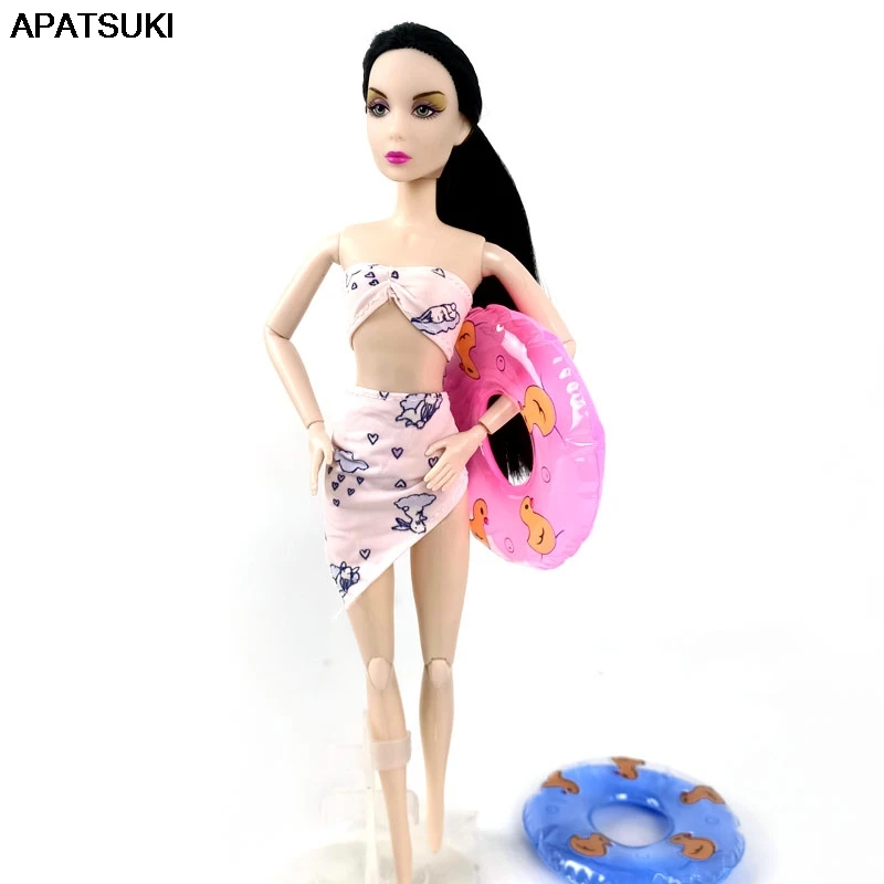 Pink Rabbit Bikini for Barbie Doll Clothes Beach Underwear Lifebuoy Bathing Swimwear For 1/6 BJD Accessories Kids Toy Gift | Игрушки и