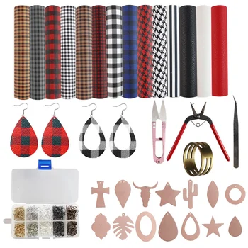 

1 Set Delicate Leather DIY Kit Creative Earring Making Tool Jewelry Making Kit Accesory for Lady Girl
